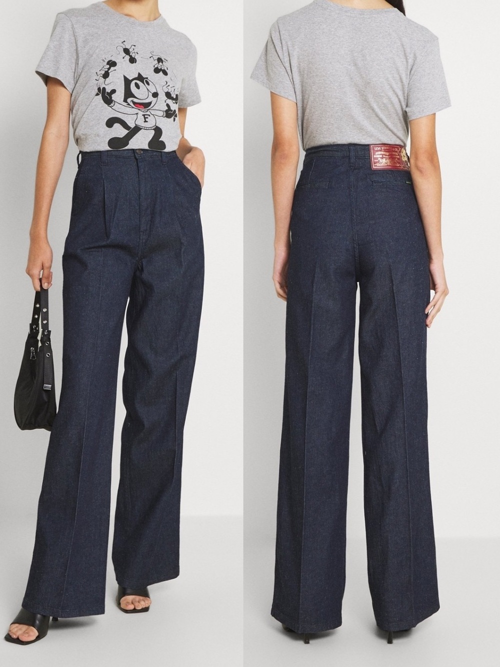 Levi's Premium x Felix the Cat Pleated High Loose Denim Jeans 25